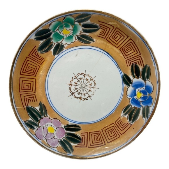 Antique Japanese Hand Painted 10.5” Plate with Flowers...